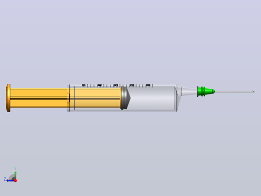 简易注射器外形模型3D图右视缩略图