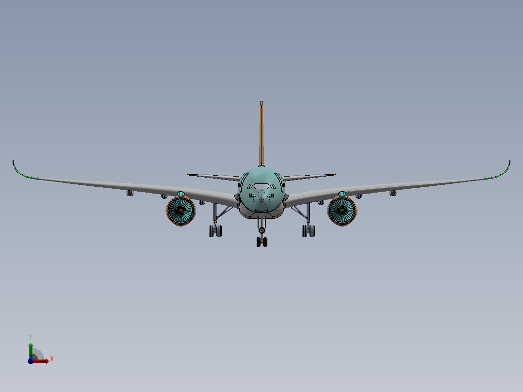 空客a350飞机主视图