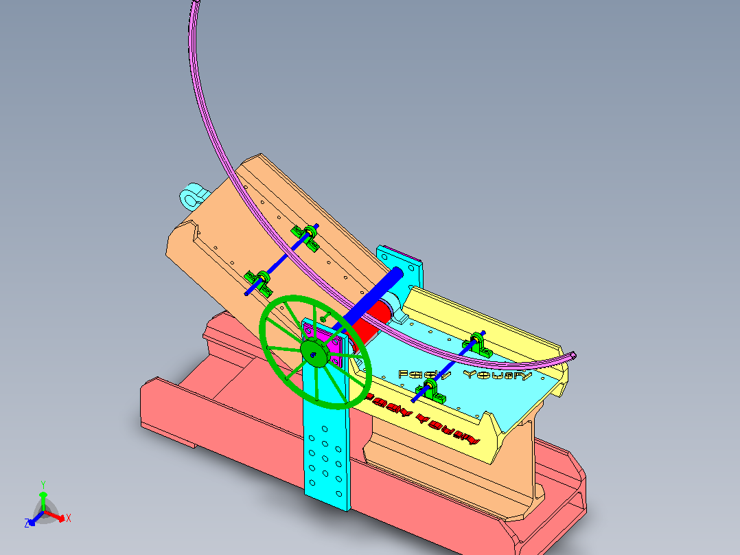 Bending Machine折弯机弯折机结构3D图纸 Solidworks设计主视图