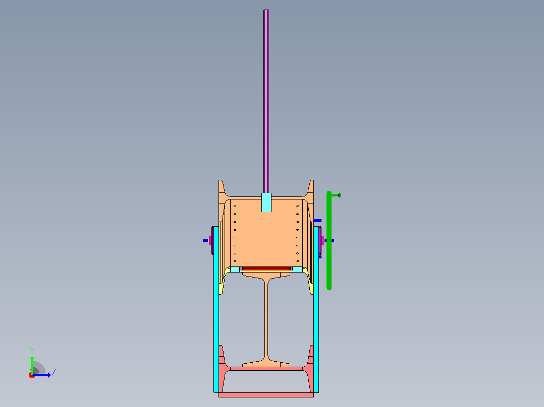 Bending Machine折弯机弯折机结构3D图纸 Solidworks设计左视图