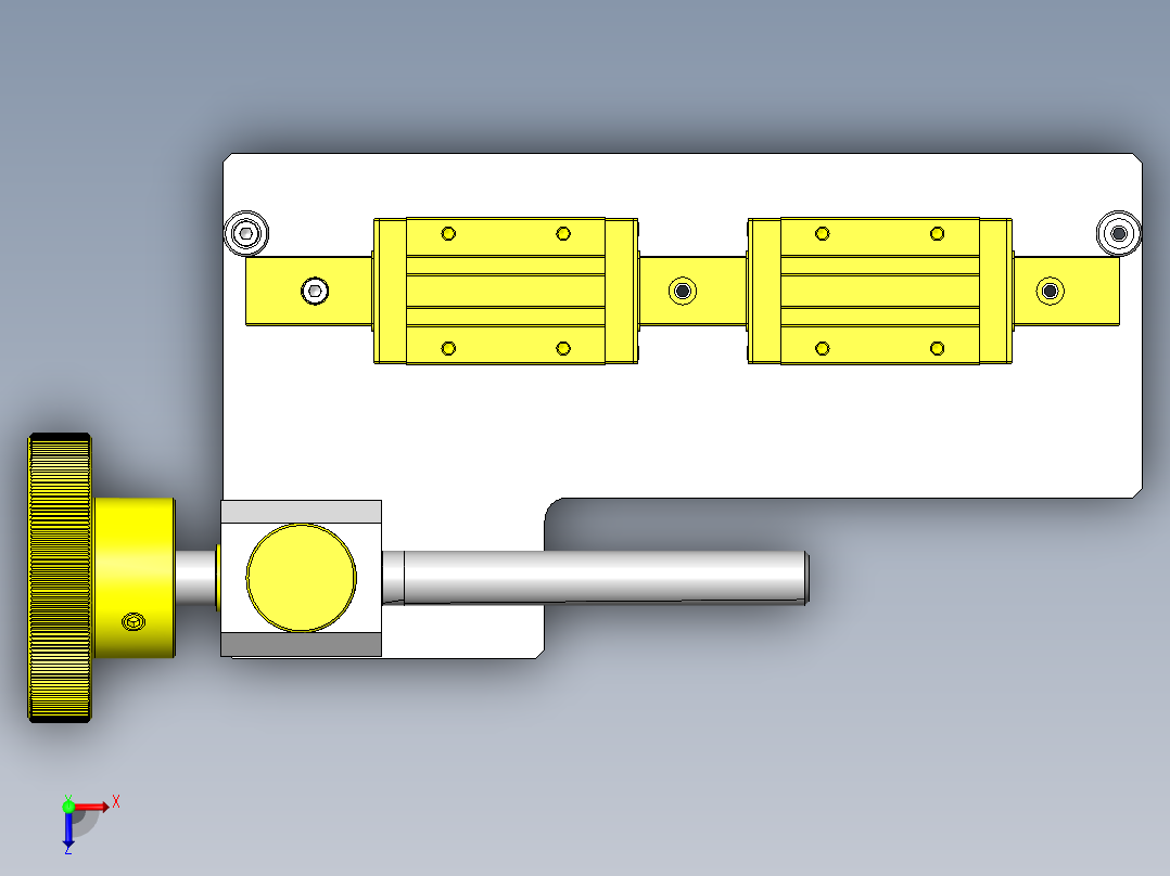 气缸位置调整机构俯视图