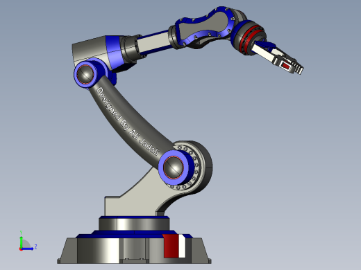 六轴机械手臂3D图纸三维模型工业机器人机械手左视缩略图