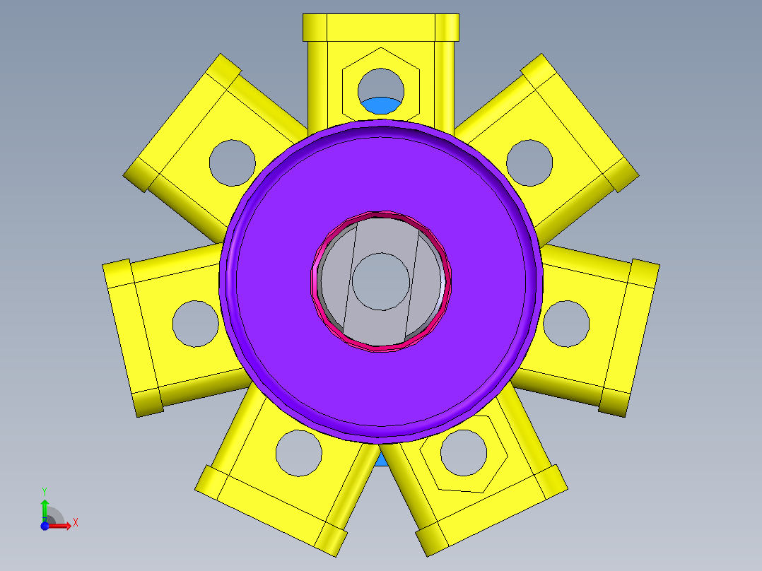 旋耕头3D模型前视图