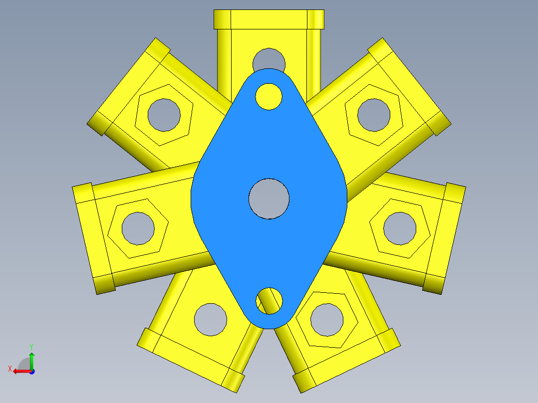 旋耕头3D模型后视图