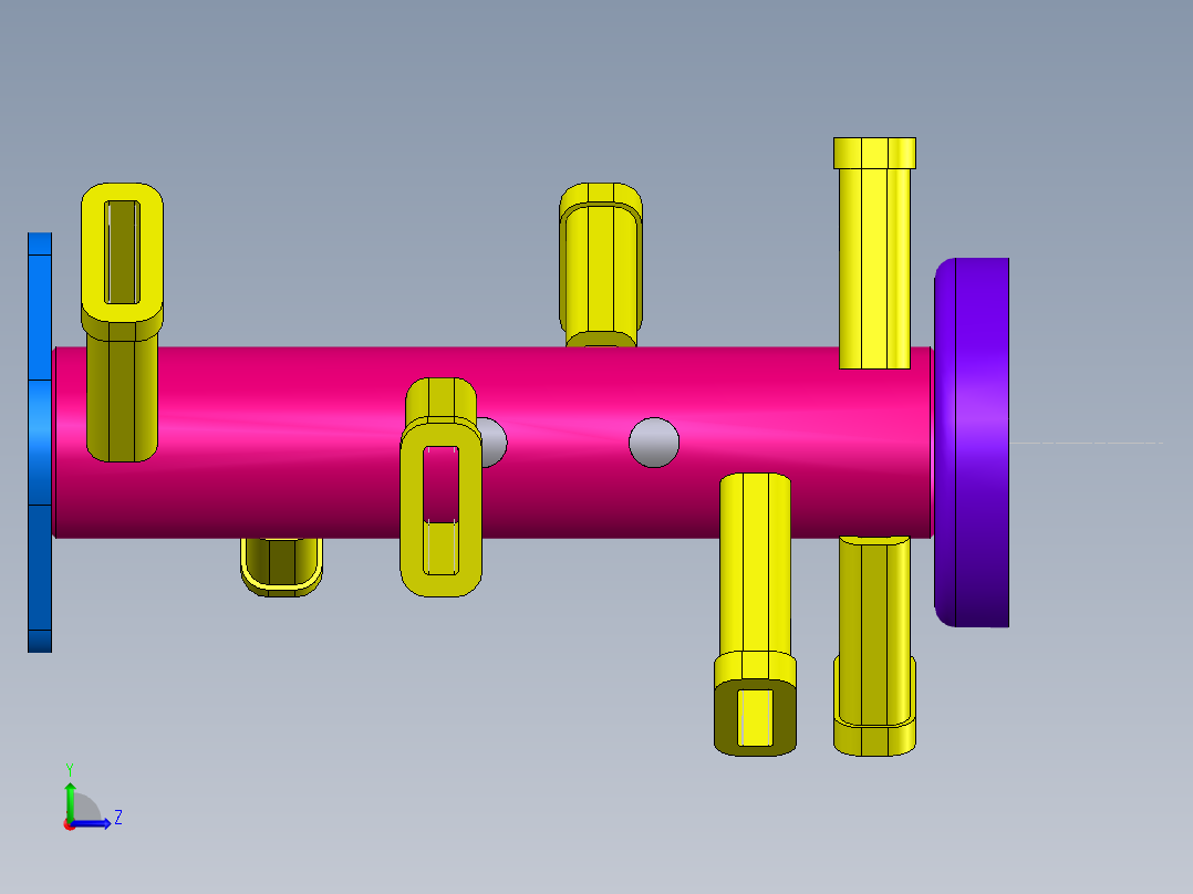 旋耕头3D模型左视图