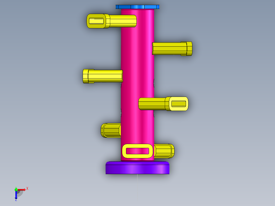 旋耕头3D模型俯视图