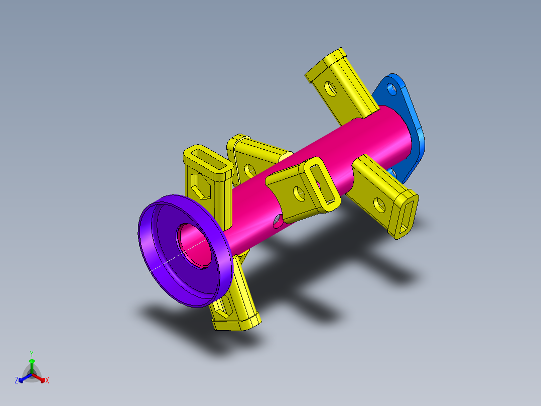 旋耕头3D模型正等轴测图