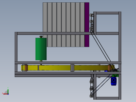 环形式缠绕机3D图纸 非标自动设计机械 夹心板打包机3d三维模型后视缩略图