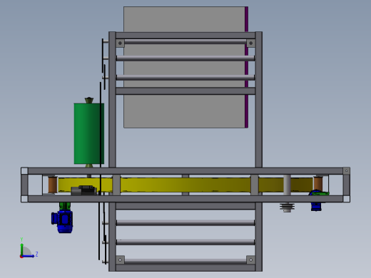 环形式缠绕机3D图纸 非标自动设计机械 夹心板打包机3d三维模型左视缩略图