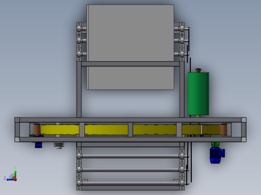 环形式缠绕机3D图纸 非标自动设计机械 夹心板打包机3d三维模型右视缩略图