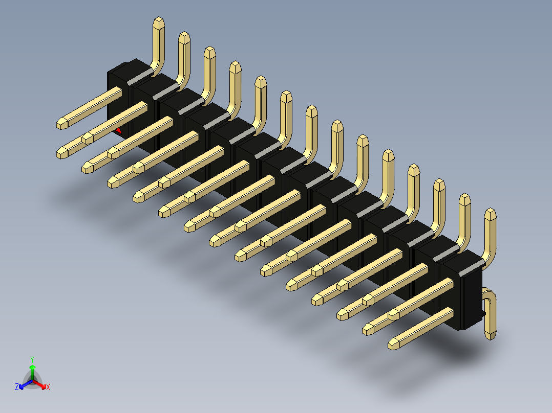 彩色公排针 100mil 2.54mm 系列-DS1022_black_28p_100mil_TypeSMT_rev1.0