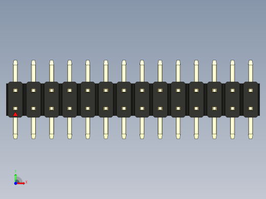 彩色公排针 100mil 2.54mm 系列-DS1022_black_28p_100mil_TypeSMT_rev1.0前视缩略图