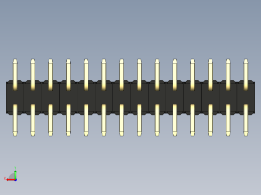 彩色公排针 100mil 2.54mm 系列-DS1022_black_28p_100mil_TypeSMT_rev1.0后视缩略图
