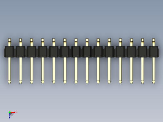彩色公排针 100mil 2.54mm 系列-DS1022_black_28p_100mil_TypeSMT_rev1.0俯视缩略图