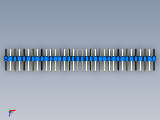 彩色公排针 100mil 2.54mm 系列-DS1022_blue_2x34p_100mil_TypeD_rev1.0俯视缩略图