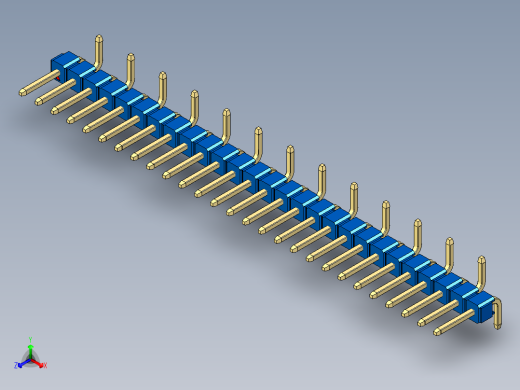 彩色公排针 100mil 2.54mm 系列-DS1022_blue_27p_100mil_Type_SMT_R2_rev1.0