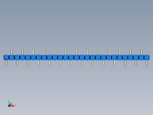 彩色公排针 100mil 2.54mm 系列-DS1022_blue_27p_100mil_Type_SMT_R2_rev1.0前视缩略图
