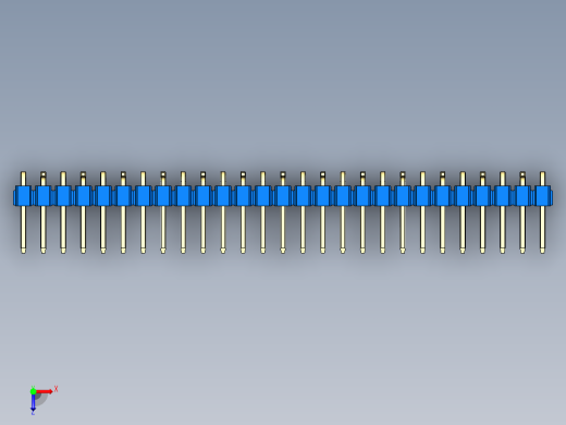 彩色公排针 100mil 2.54mm 系列-DS1022_blue_27p_100mil_Type_SMT_R2_rev1.0俯视缩略图