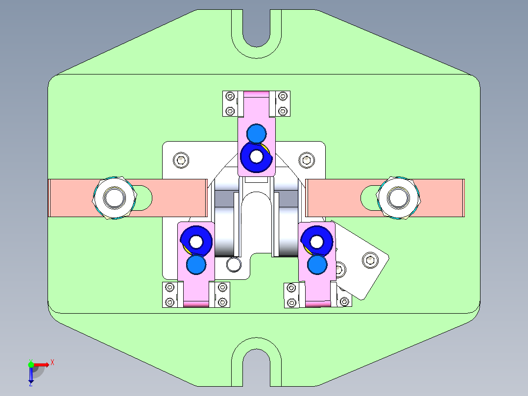 操纵杆零件夹具含三维图+CAD图设计资料俯视图