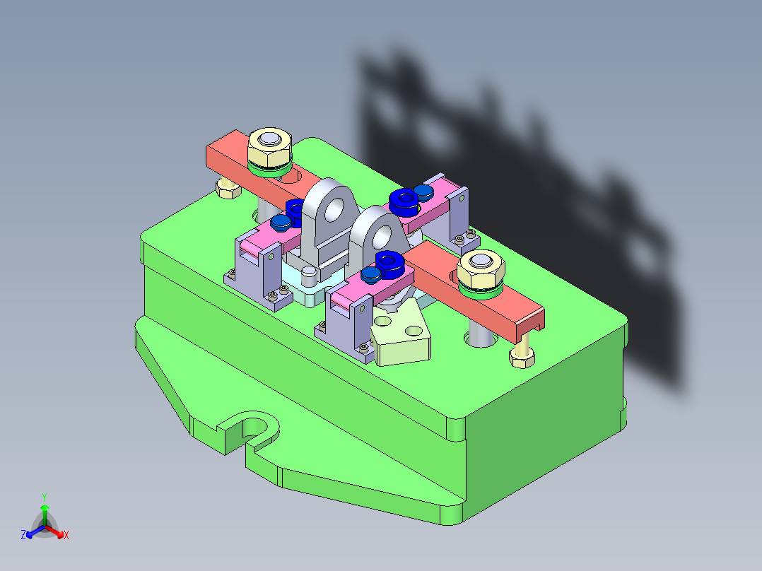 操纵杆零件夹具含三维图+CAD图设计资料正等轴测图