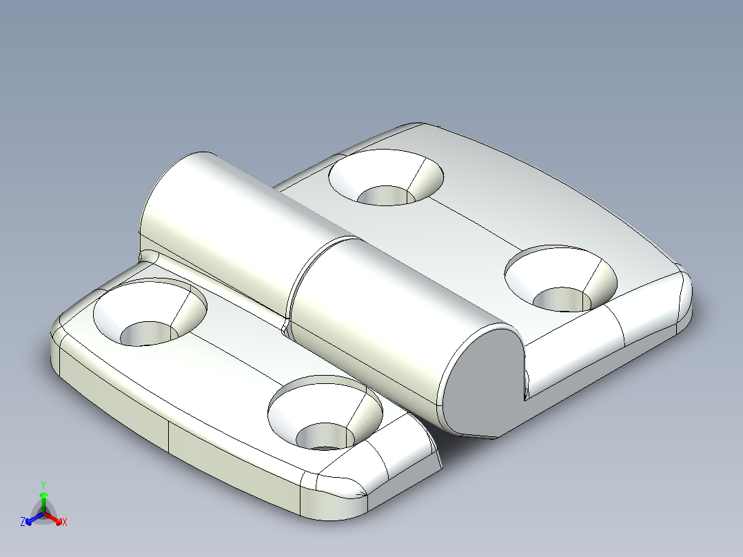 型材-KJN 25-40 DETACHABLE COMBI HINGE RIGHT 095K2540R00正等轴测图