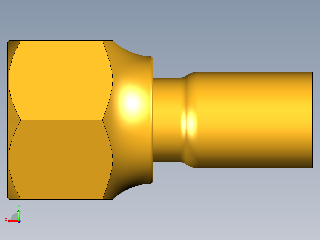 扩口式工业通用硬管接头Flare Adapter US5-8后视图