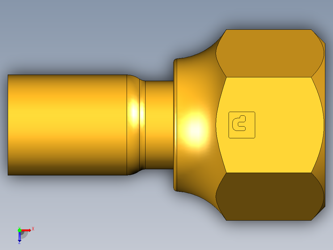 扩口式工业通用硬管接头Flare Adapter US5-8俯视图