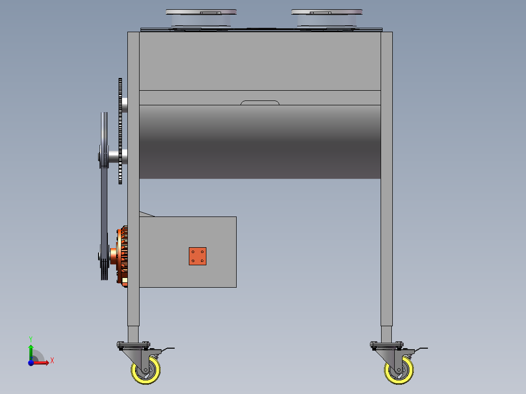 XL-卧式双螺带混合机设计【含三维SW+CAD图+文档】前视图