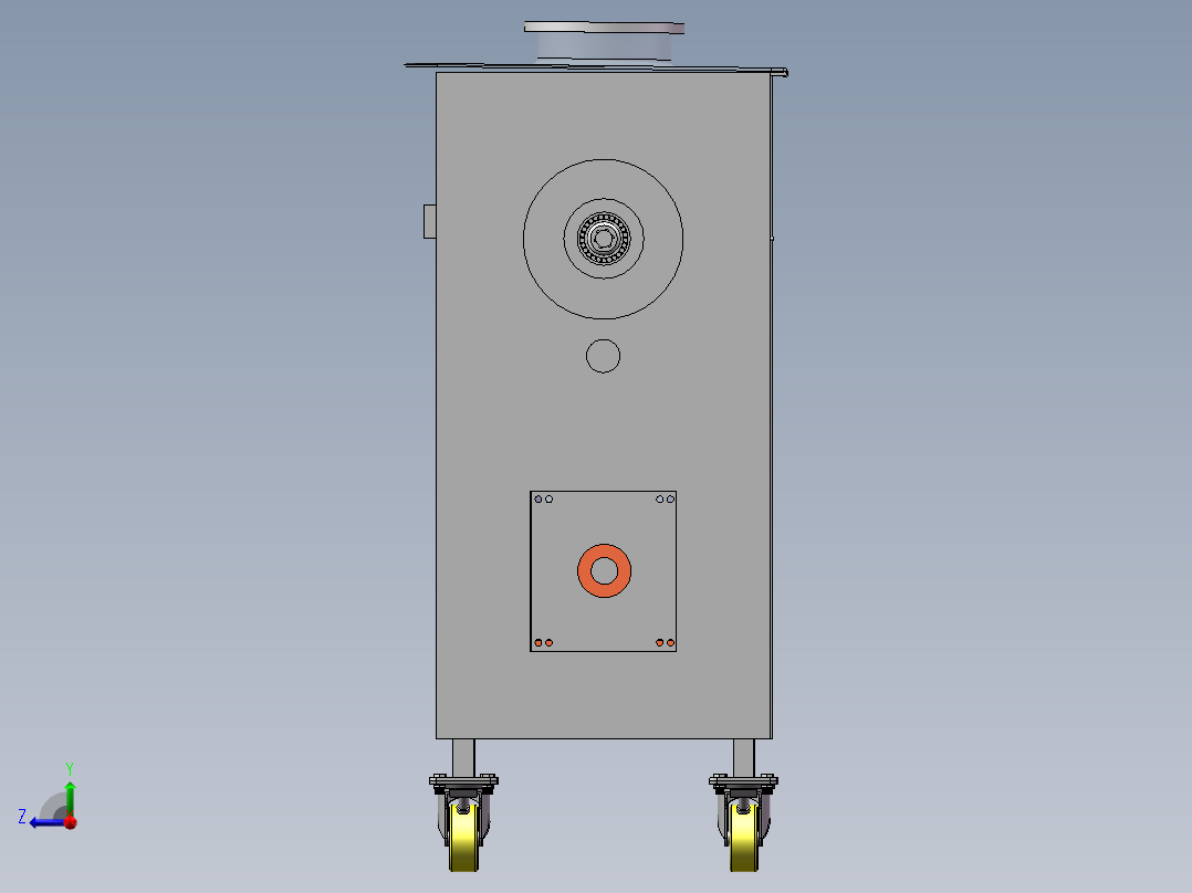 XL-卧式双螺带混合机设计【含三维SW+CAD图+文档】右视图