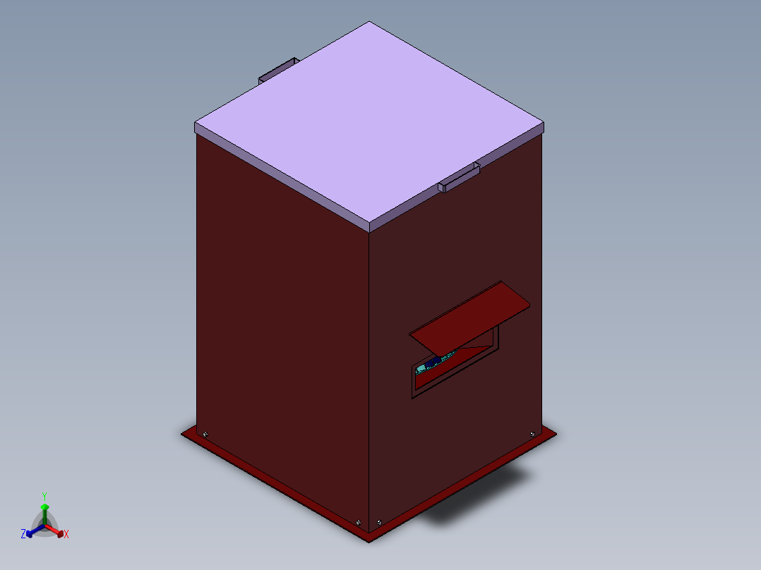 鱼塘定时自动投料机设计 含三维 二维 说明书正等轴测图
