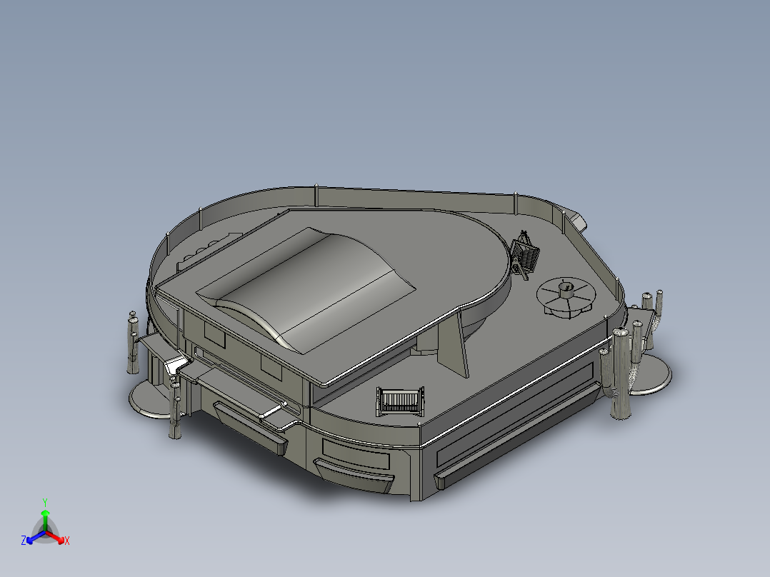 沙漠绿洲正等轴测图