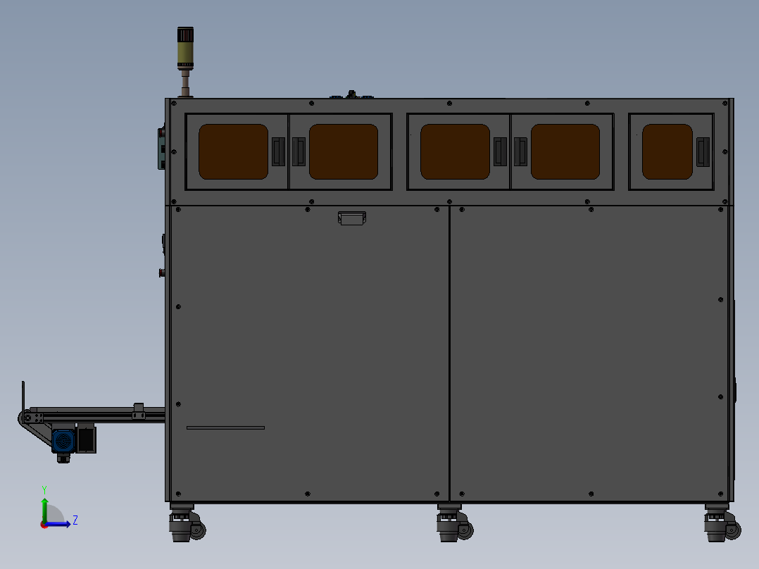 前盖裁胶摆盘机设备sw16可编辑左视图