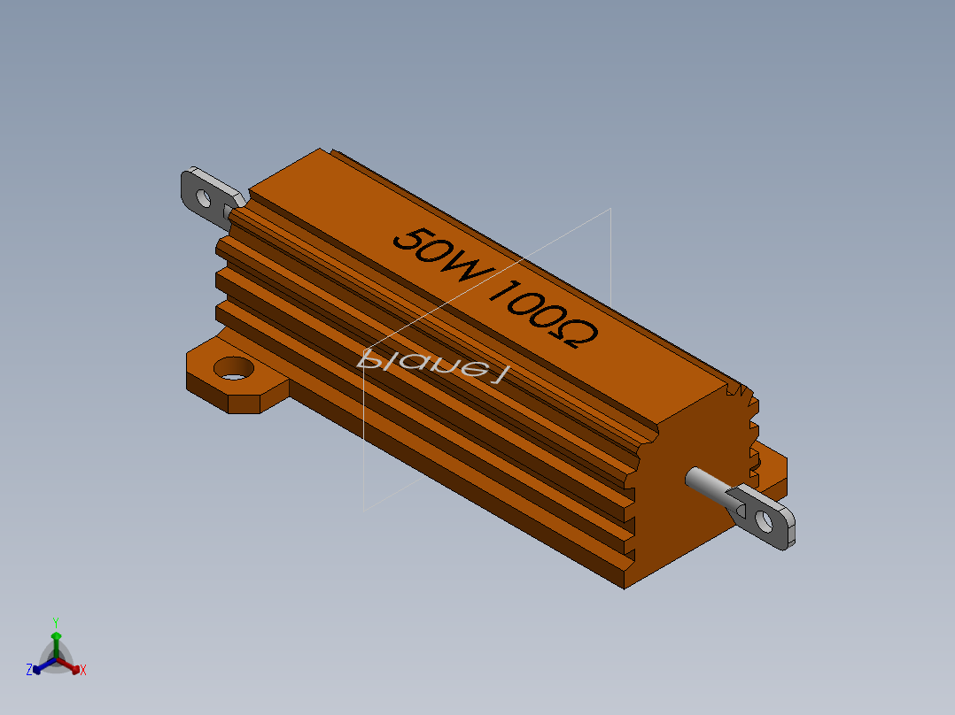 功率电阻正等轴测图