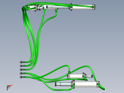油缸与油管布局三维模型设计俯视缩略图