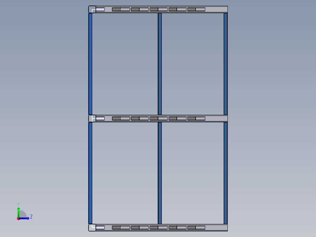 货架、多列悬臂货架左视图