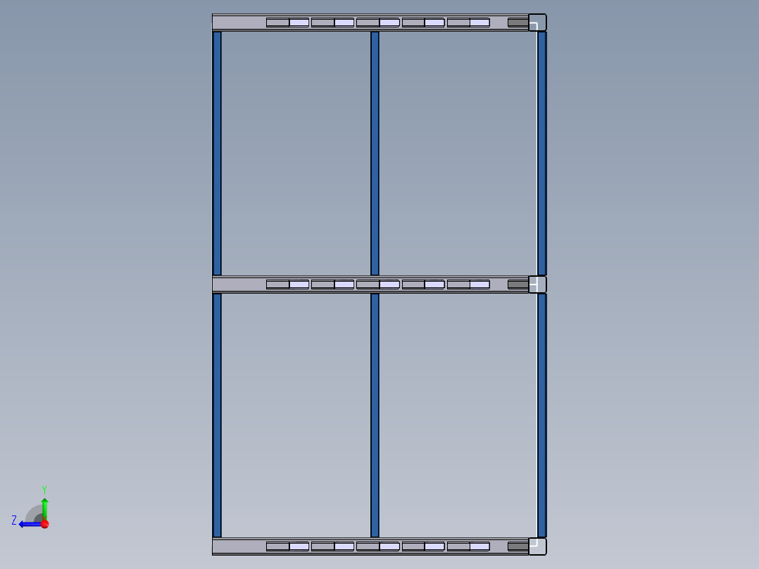 货架、多列悬臂货架右视图