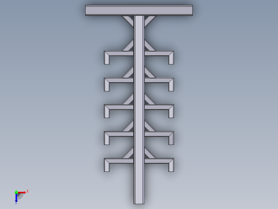 货架、多列悬臂货架俯视图