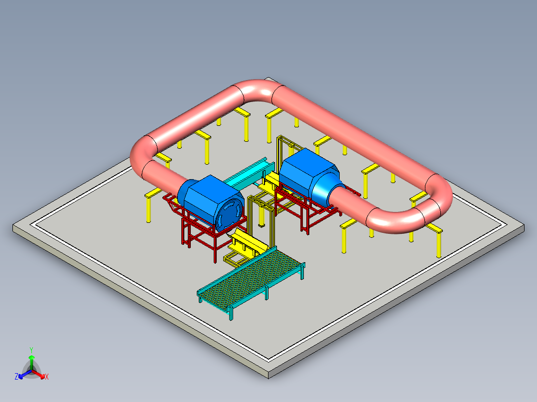 小麦自动烘干环形生产线设计前视图
