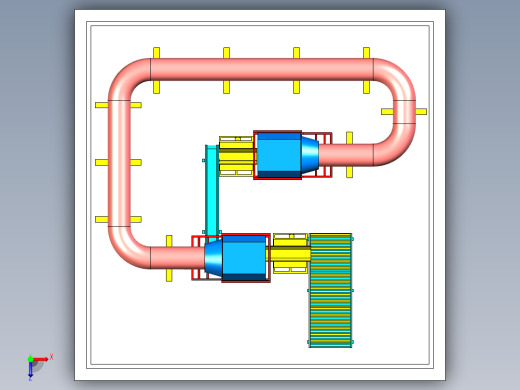 小麦自动烘干环形生产线设计正等轴测缩略图