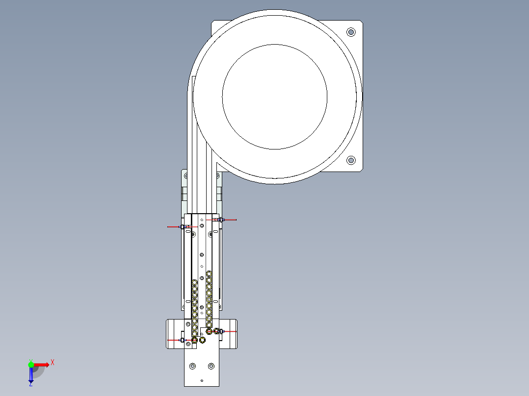 铅帽振动盘上料组件俯视图