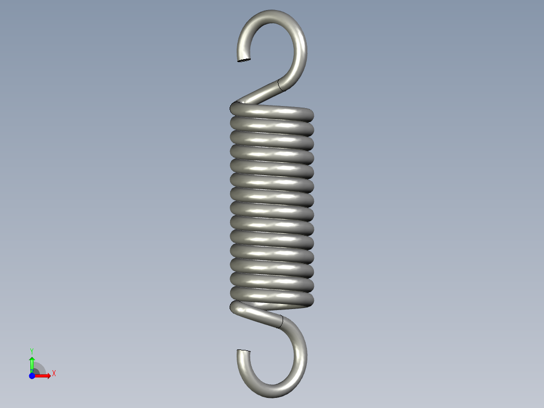 拉伸弹簧线经25内经95有效圈数15总高65前视图