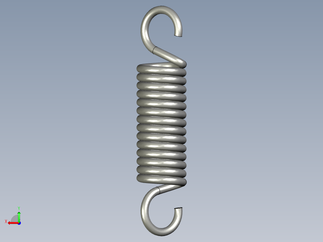拉伸弹簧线经25内经95有效圈数15总高65后视图
