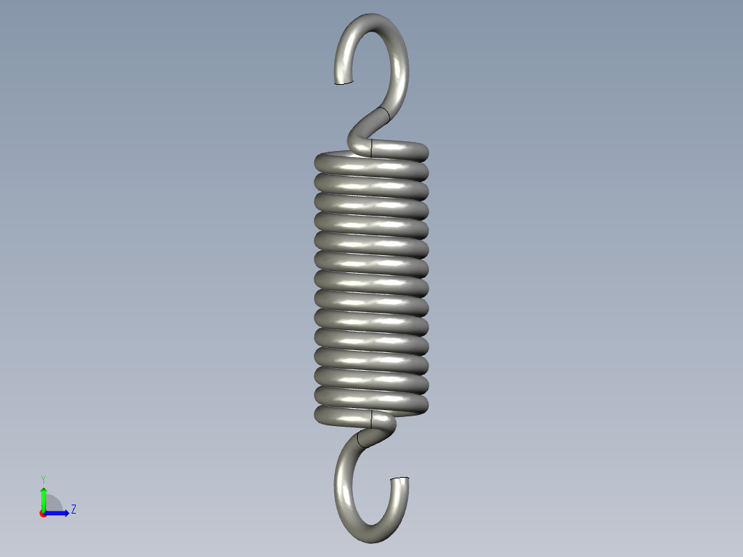 拉伸弹簧线经25内经95有效圈数15总高65左视图