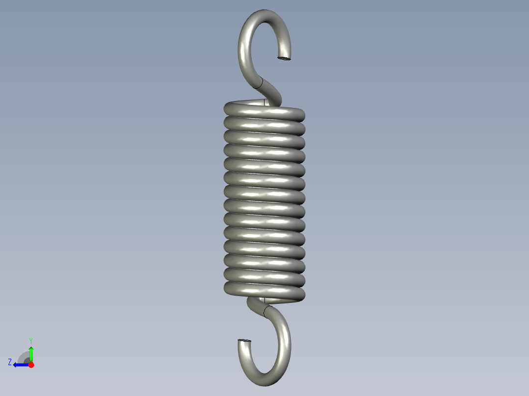 拉伸弹簧线经25内经95有效圈数15总高65右视图