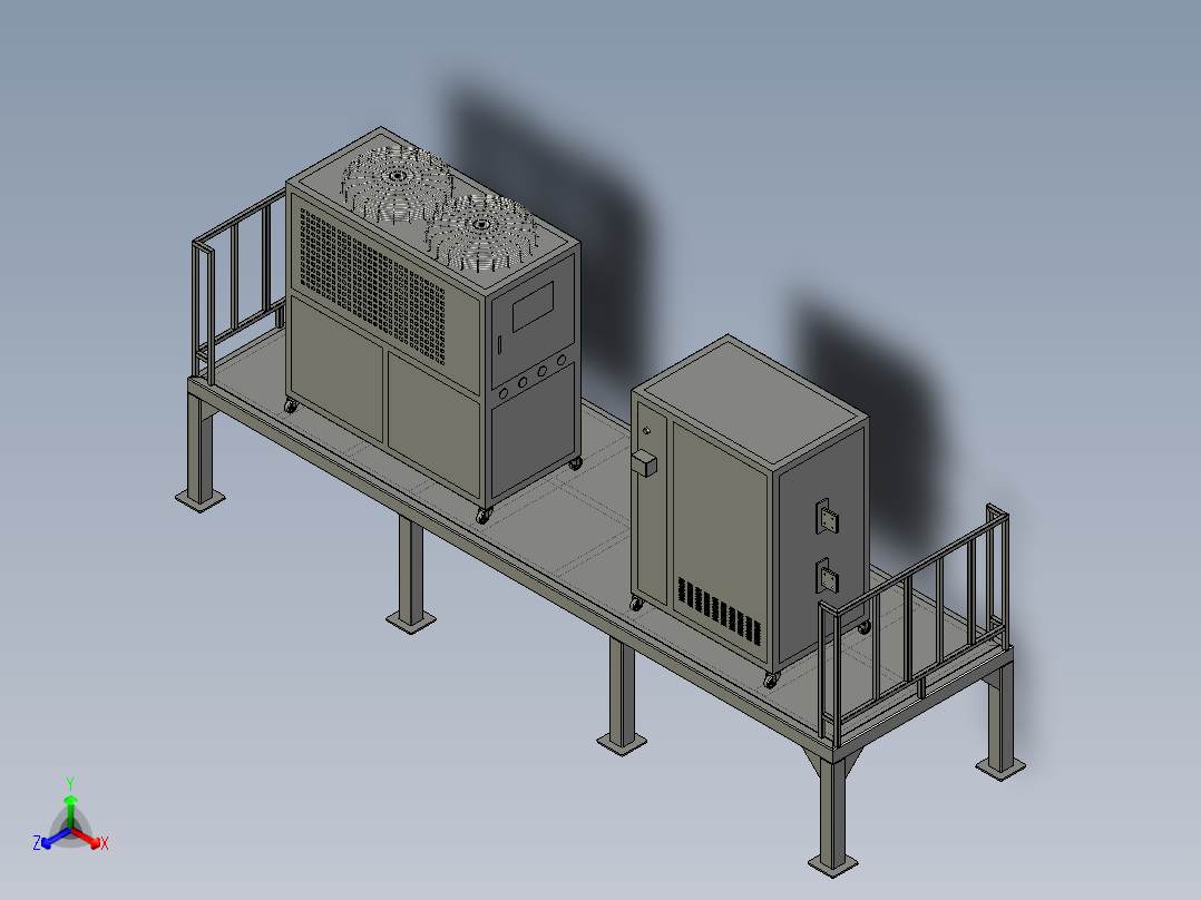 冰水机平台正等轴测图