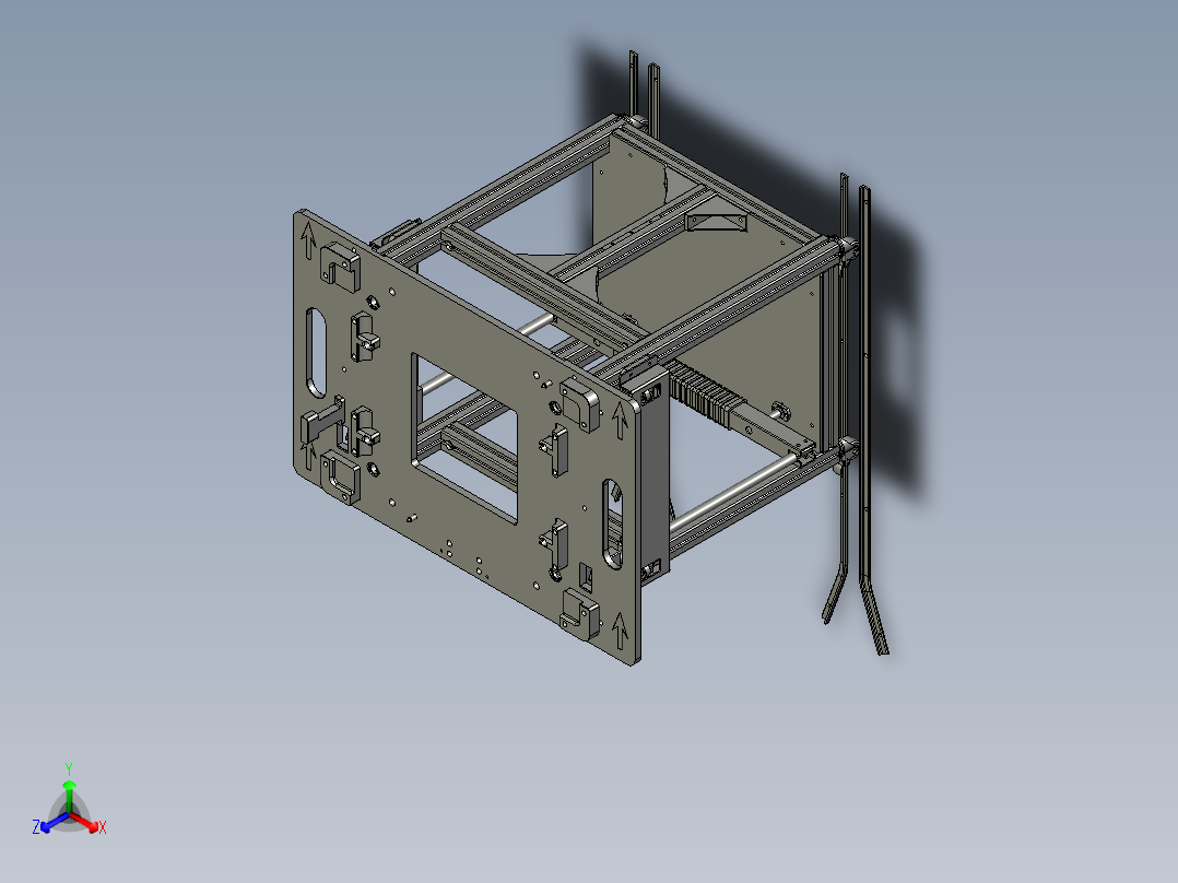 型材通用流转车正等轴测图