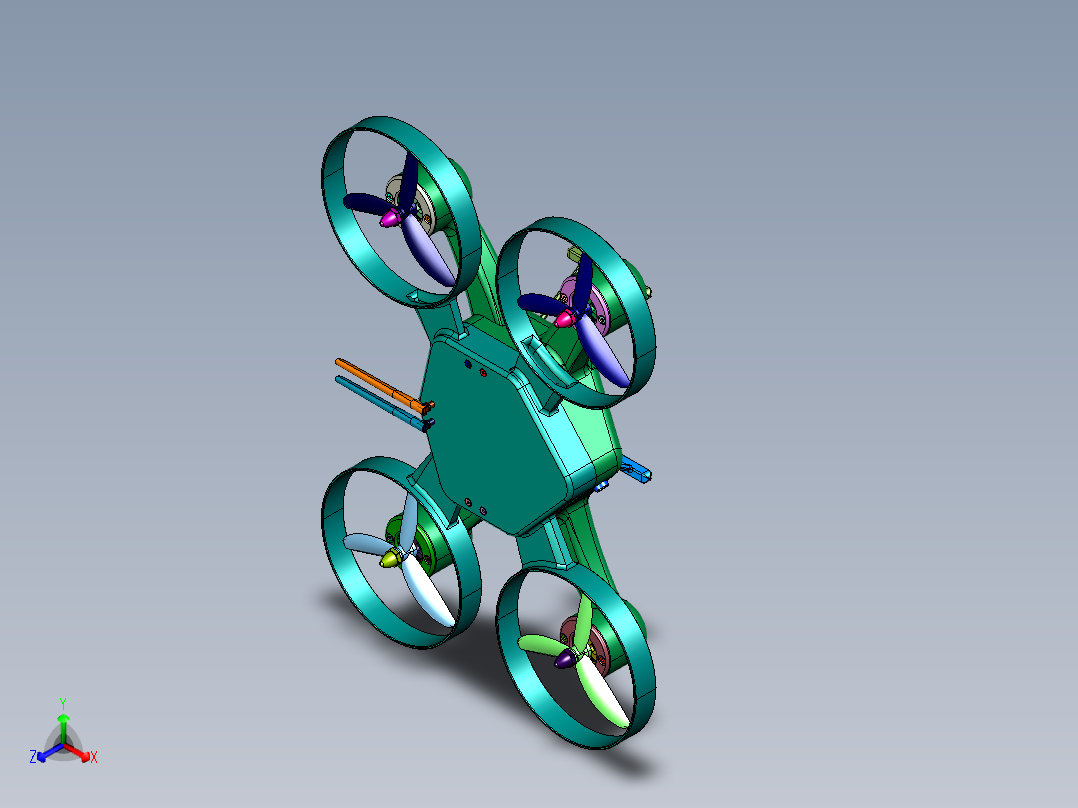 高空无人机辅助救援装备主视图