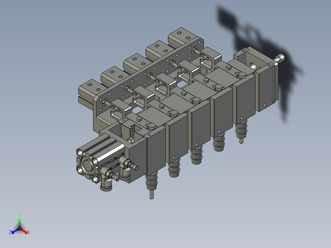 出料機構正等轴测图