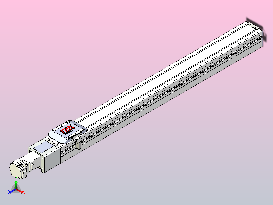 滚珠丝杠直线轴带导轨全封闭TPA-HCR-65S-1610C-L650-M-Y-P10-N3主视图
