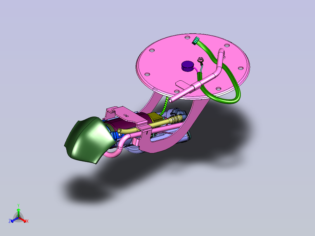 摩托车正置燃油泵总成主视图